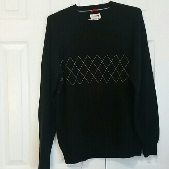 Crest by Tommy Hilfiger Black Zigzag Sweater - Picture 1 of 3